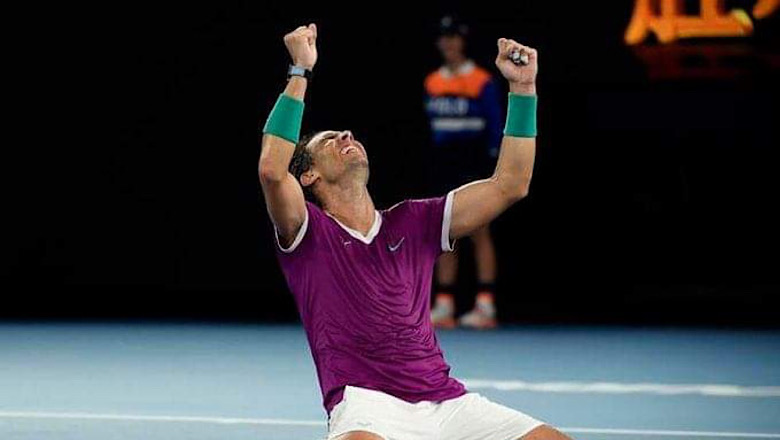 Bunch of photos: Rafael Nadal celebrates the Australian championship expansion 2022 - Photo 12