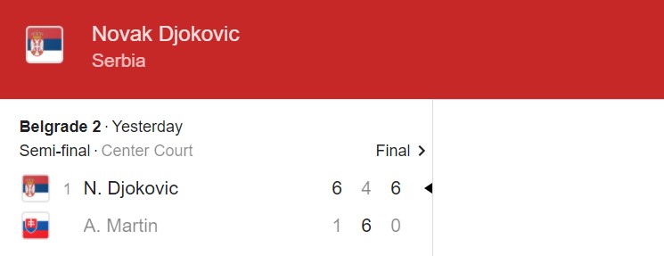 Directly tennis Novak Djokovic vs Andrrej Martin, 19h00 today 28/5 - Photo 2