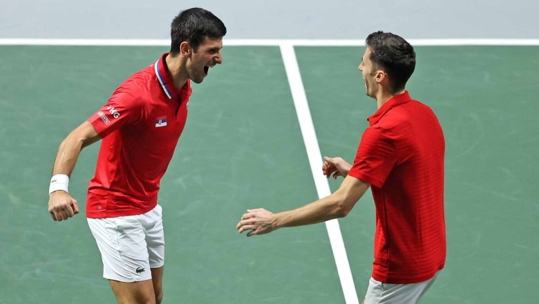 Djokovic won 2 matches, brought Serbia to the semi -finals of Davis Cup 2021 - Photo 2