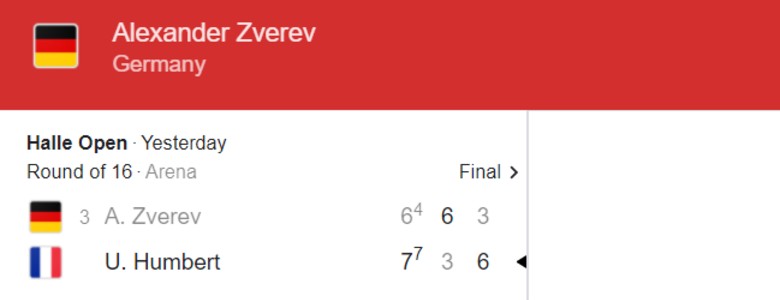 Direct Halle Open 2021 - Zverev vs Humbert, 19h00 today 17/6 - Photo 2