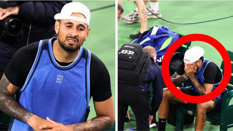 Kyrgios burst into tears, withdraw from Indian Wells Masters in round 1 - Photo 1