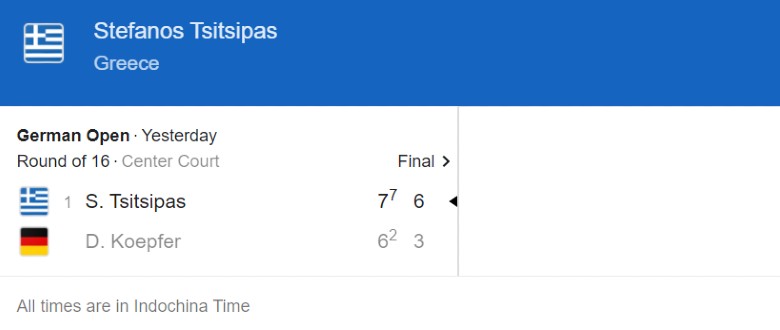 Live Tennis Hamburg Open - Tsitsipas vs Koepfer, 20h30 Today 14/7 - Photo 2