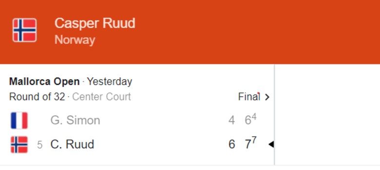 Direct Mallorca Open 2021 - Ruud vs Simon, 18h30 Today 221/6 - Photo 2