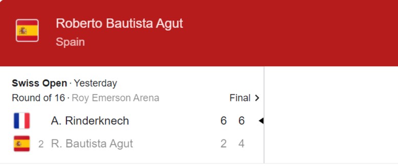 Live Tennis Swiss Open - Bautista Agut vs Rinderknech, 20:00 today 21/7 - Photo 3