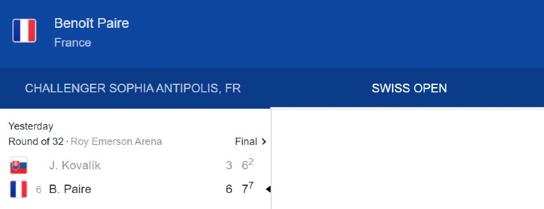 Live Tennis Swiss Open - Paire vs Kovalik, 20h00 Today 19/7 - Photo 2